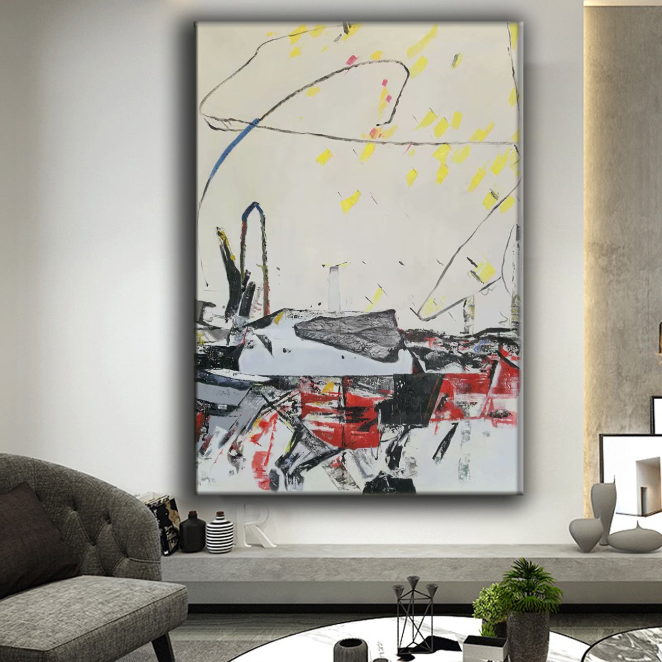 Abstract oil paintings on canvas for sale, big paintings for sale L488 –  LargeArtCanvas